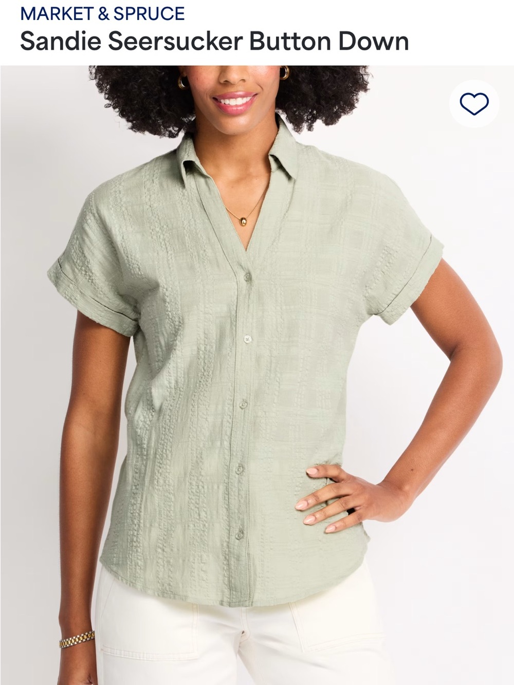 NWOT Market and Spruce Sandie Searsucker Button down